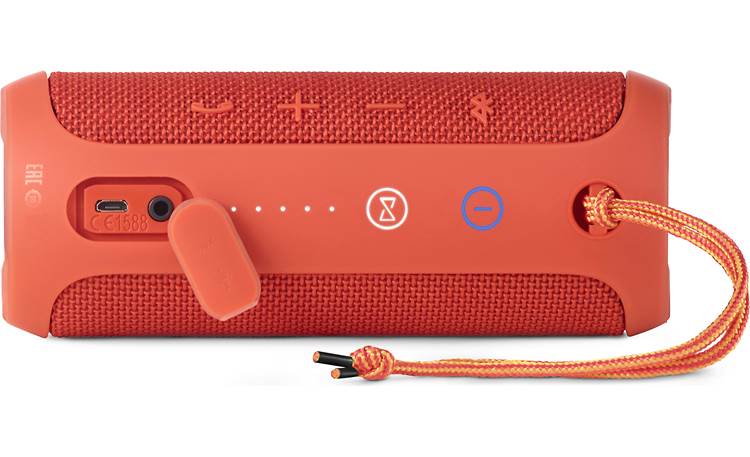 JBL Flip 3 Orange - with headphone jack cover open