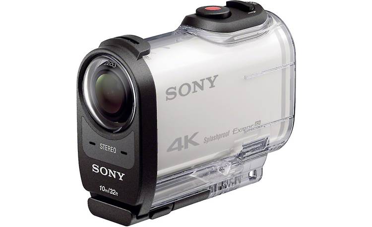 Sony FDR-X1000VR Shown in included waterproof case