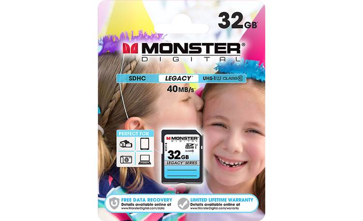 Monster SDHC Memory Card Shown with packaging