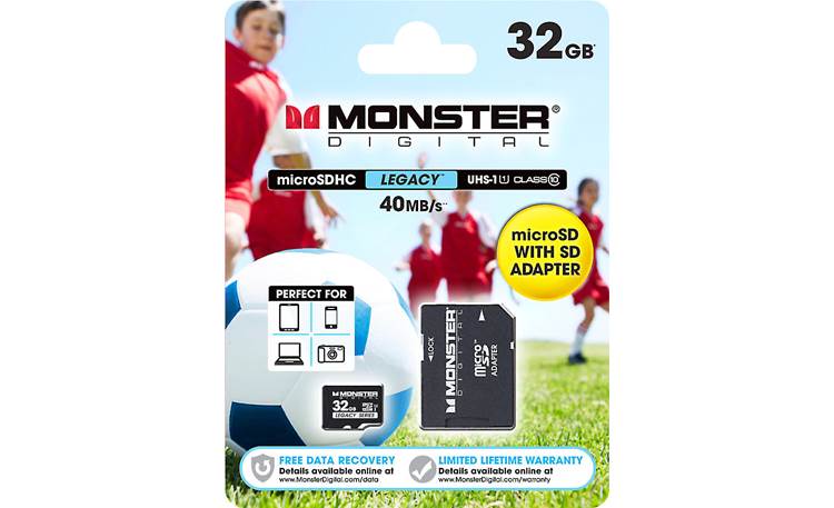 Monster microSDHC Memory Card Shown with packaging