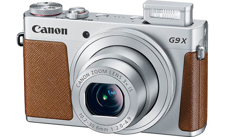 Canon PowerShot G9 X Shown with built-in flash deployed