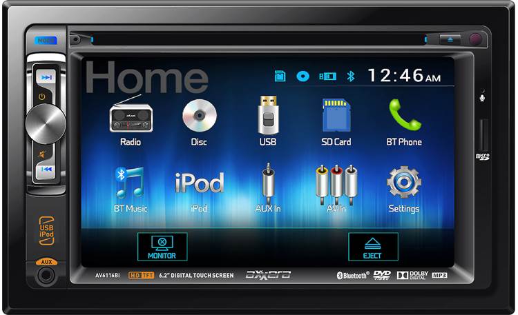 Axxera AV6116Bi Touchscreen controls make the AV6116Bi easy to use.