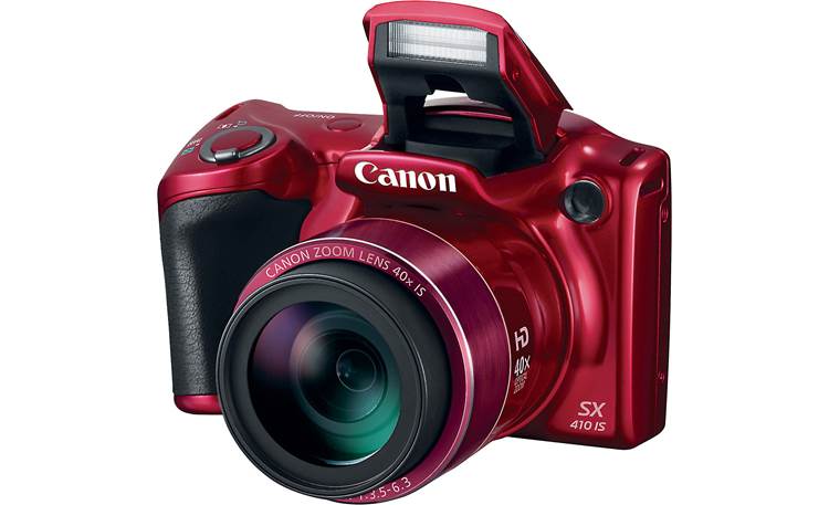 Canon PowerShot SX410 IS Shown with built-in flash deployed