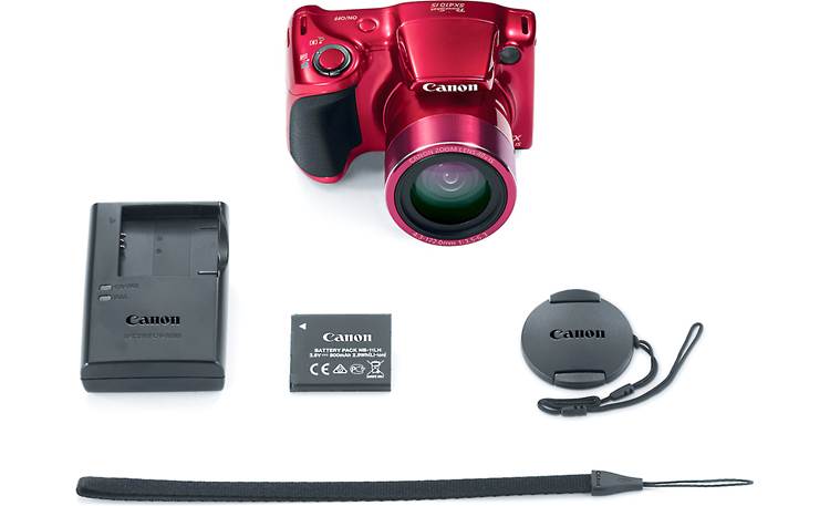 Canon PowerShot SX410 IS Shown with included accessories