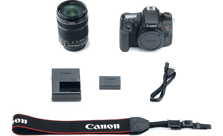 Canon EOS Rebel T6s Telephoto Lens Kit Shown with included accessories