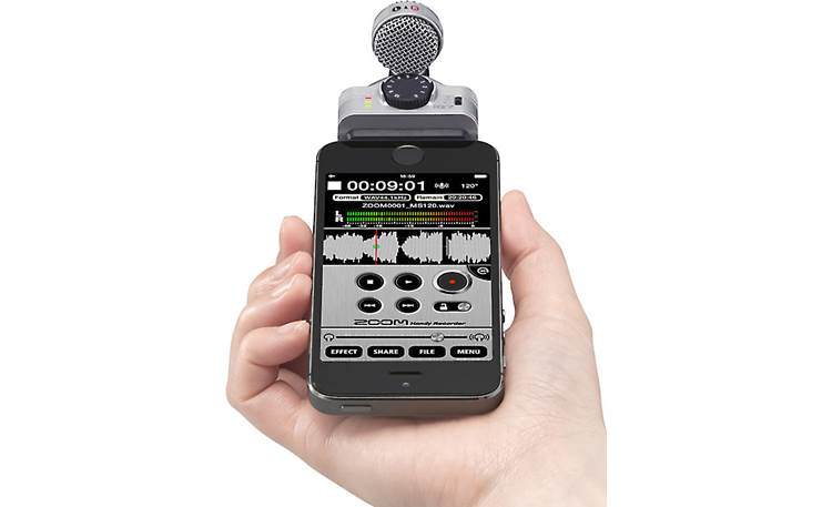 Zoom iQ7 Oriented for audio recording (iPhone not included)