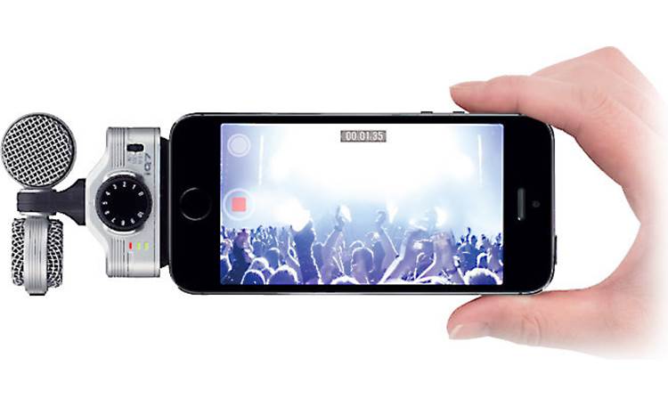 Zoom iQ7 Oriented for video recording (iPhone not included)