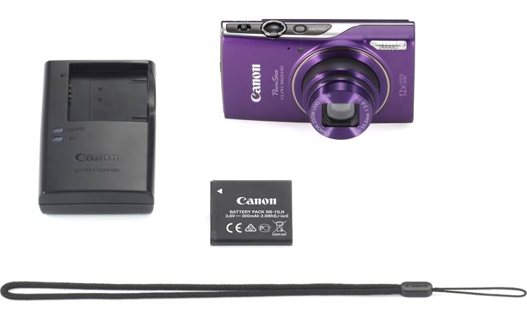 Canon PowerShot ELPH 360 HS Shown with included accessories