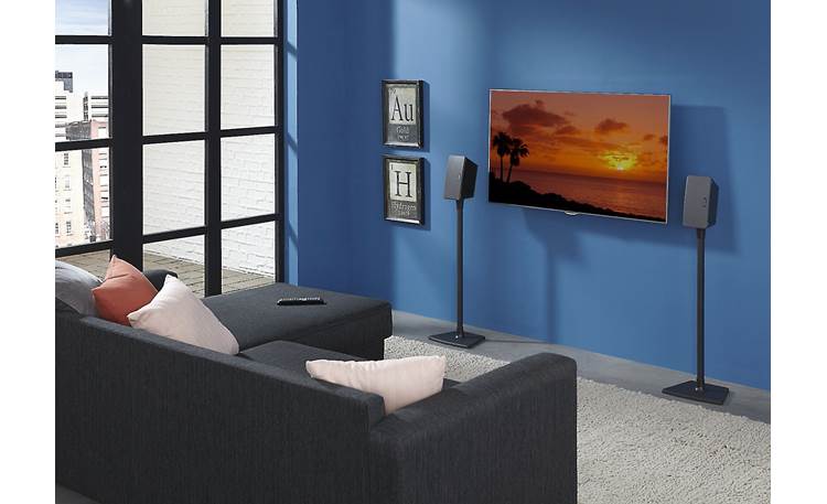 Sanus WSS1 Black - living room setting (TV and speakers not included)