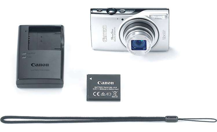 Canon PowerShot Elph 350 HS Shown with included accessories