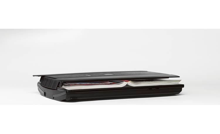 Canon CanoScan LiDE220 A hinged lid allows scanning of thick documents, magazines, and books