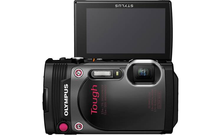 Olympus Tough Series TG-870 180° flip-up LCD monitor flips forward so you can frame your selfies perfectly