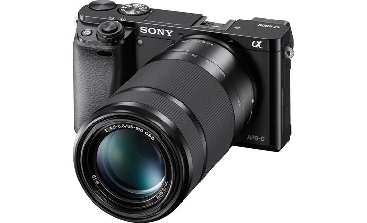 Sony a6000 Two Lens Kit Angled view with 55-210mm lens