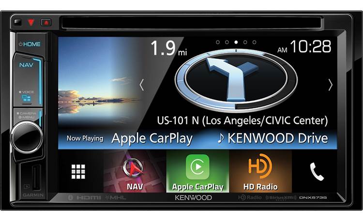 Kenwood DNX573S Widgets and icon make it easy to see what's happening