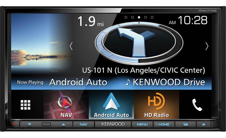 Kenwood DNX773S Widgets and large icons make it easy to see what's happening