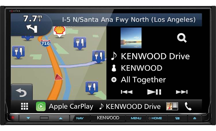 Kenwood Excelon DNX893S Split-screen operation lets you see your musical sources and maps at the same time
