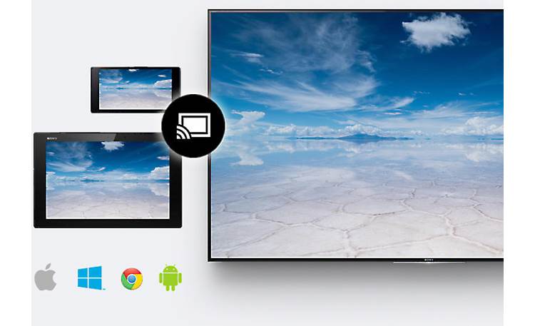 Sony XBR-49X800D One-touch screen mirroring with Miracast-enabled smartphones and tablets