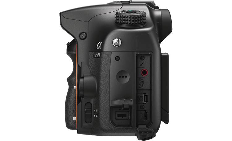Sony Alpha a68 Kit Right side, with ports shown