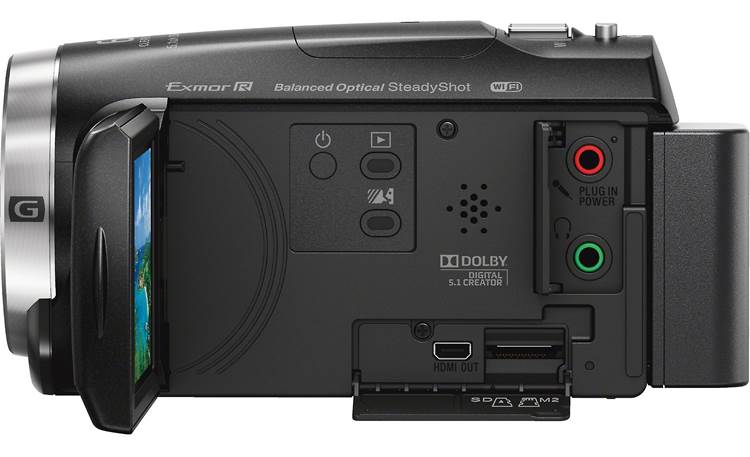 Sony Handycam® HDR-CX675 Left side, showing connections