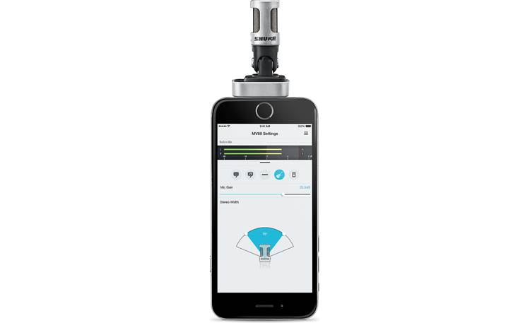Shure MOTIV™ MV88 Connected to iPhone (iPhone not included)