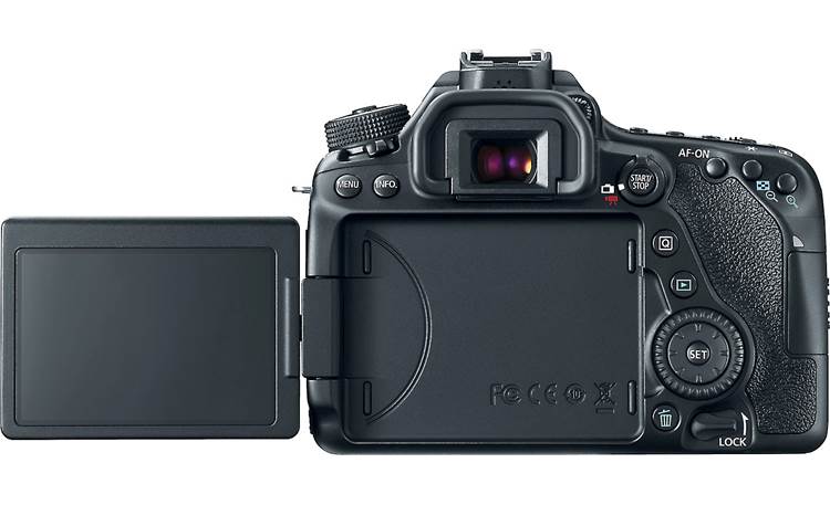 Canon EOS 80D Kit Back, with vari-angle touchscreen flipped out