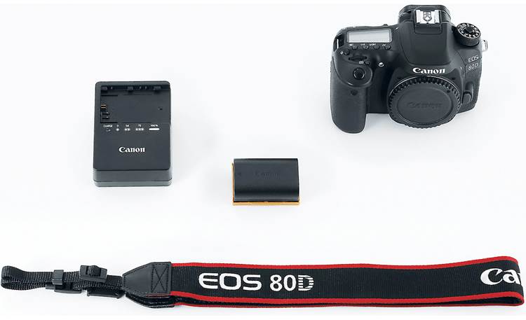 Canon EOS 80D (no lens included) EOS 80D shown with included accessories
