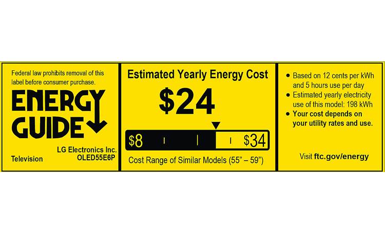 LG OLED55E6P EnergyGuide label