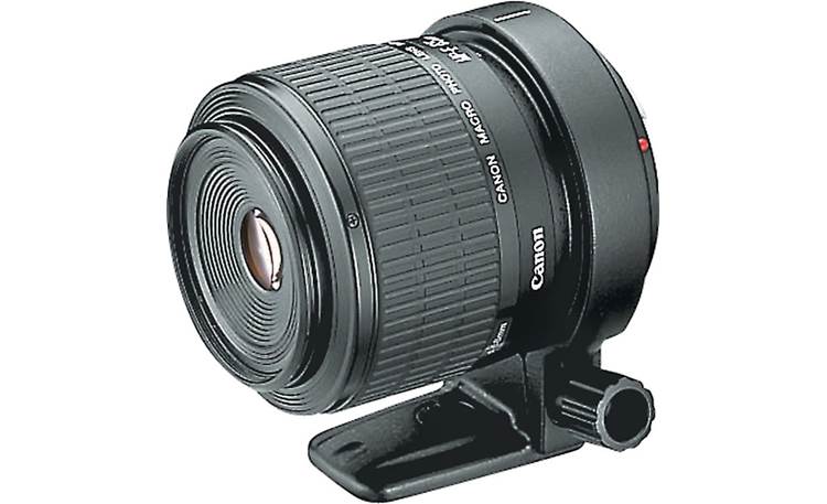 Canon MP-E 65mm f/2.8 1-5X Side view, with included tripod collar