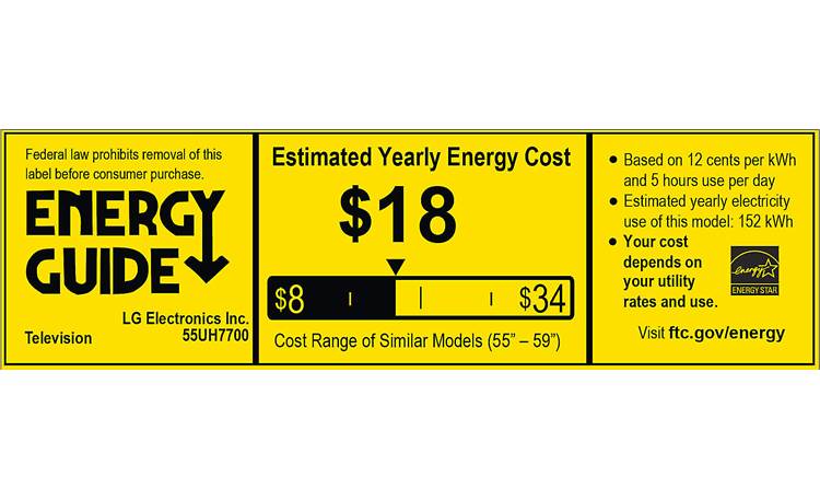 LG 55UH7700 EnergyGuide label