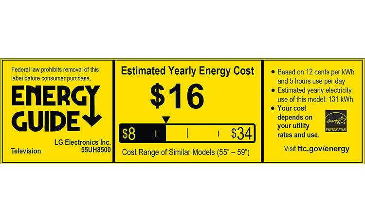 LG 55UH8500 EnergyGuide label
