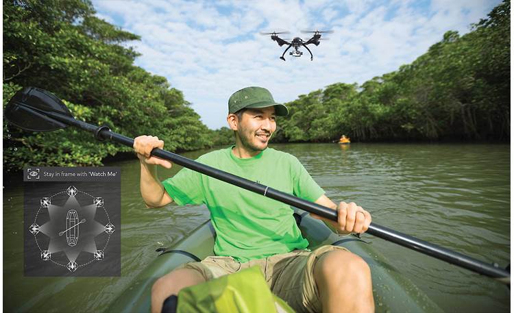 Yuneec Typhoon G Quadcopter Watch Me mode keeps the drone and camera trained on you as you move