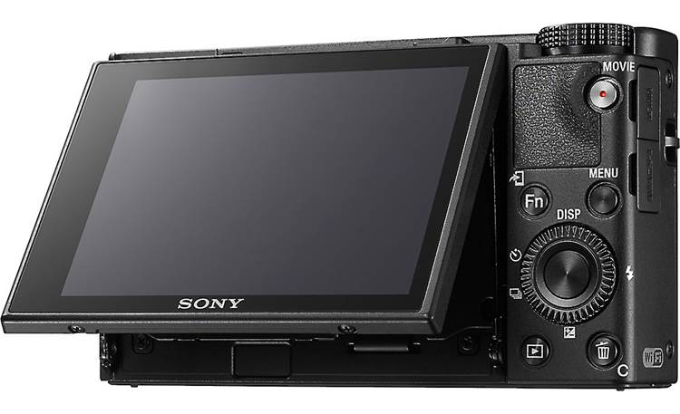 Sony Cyber-shot® DSC-RX100 VI Shown with touchscreen tilted upward