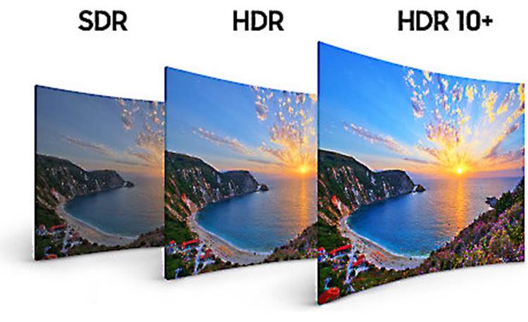 Samsung UN65NU8500 Compared to standard dynamic range (SDR), HDR 10 enhances overall picture contrast, while HDR 10+ improves scene-to-scene contrast