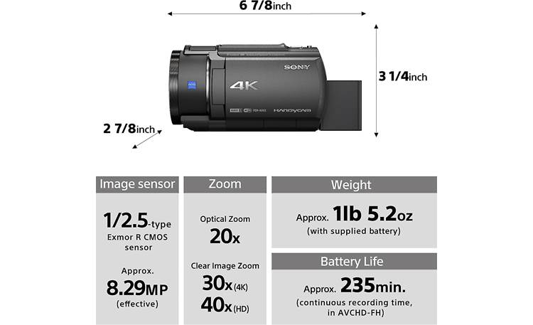 Sony FDR-AX43A Handycam® Specs