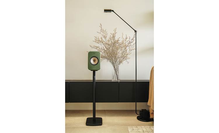 KEF LSX II Single speaker, shown on matching KEF stand (not included)