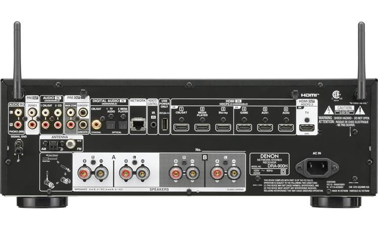 Denon DRA-900H Inputs for video and audio sources