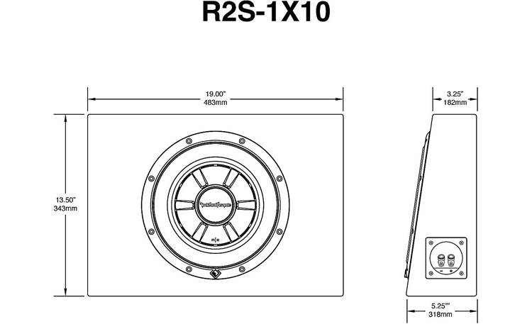 Rockford Fosgate R2S-1X10 Dimensions