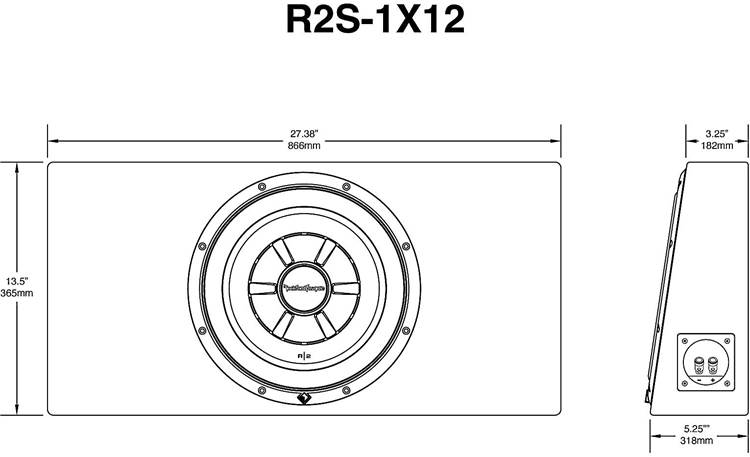 Rockford Fosgate R2S-1X12 Dimensions