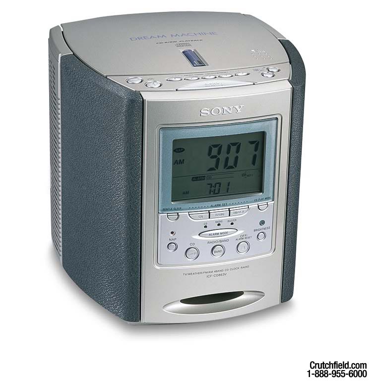 Sony ICF-CD863V Clock radio with CD player and triple alarm at