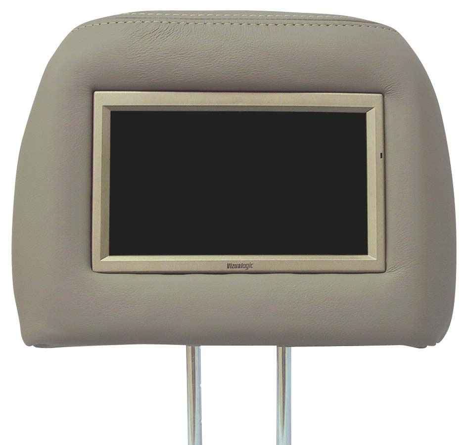 Vizualogic Headrest Monitor (Quartz Leather) Leather Headrest with 7