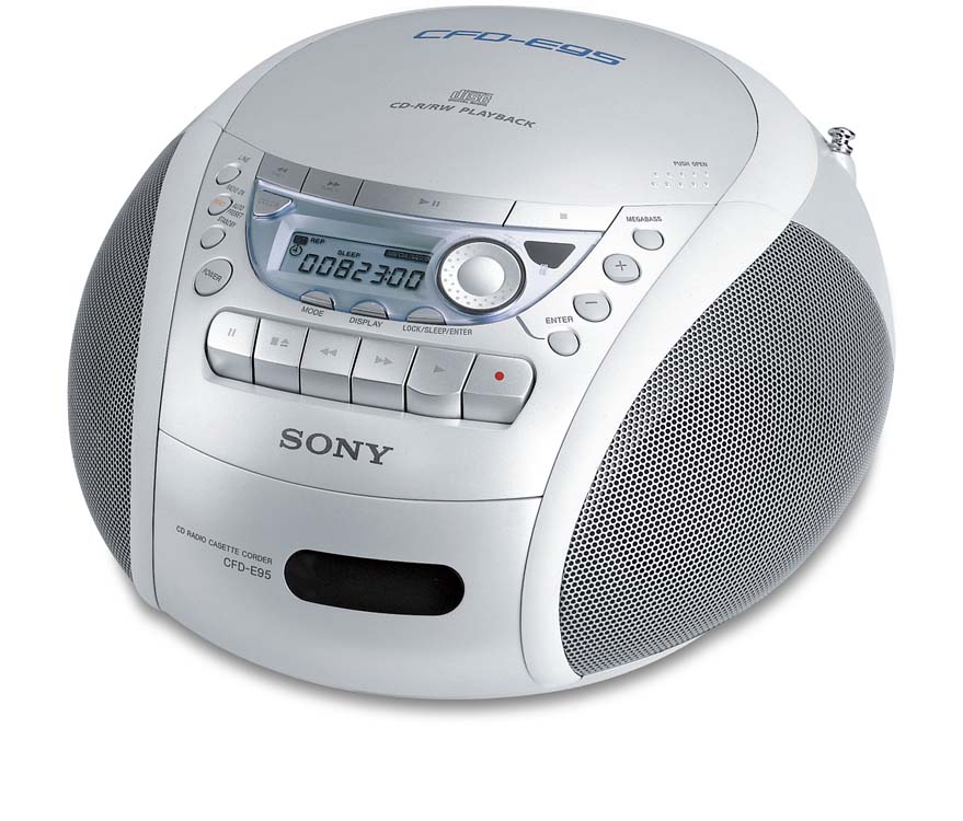 Sony CFDE95 (White) CD/tape/radio boombox at