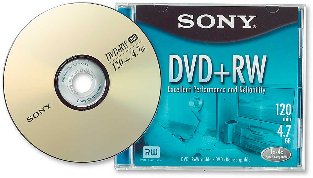 Sony Blank Dvd Rw Disc 4 7gb Single Sided Rewritable Dvd