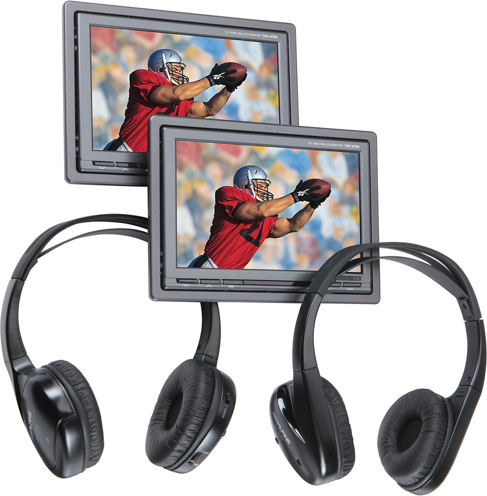 Alpine PKGM780 Headrest Video Package Dual 7" LCD video monitors at