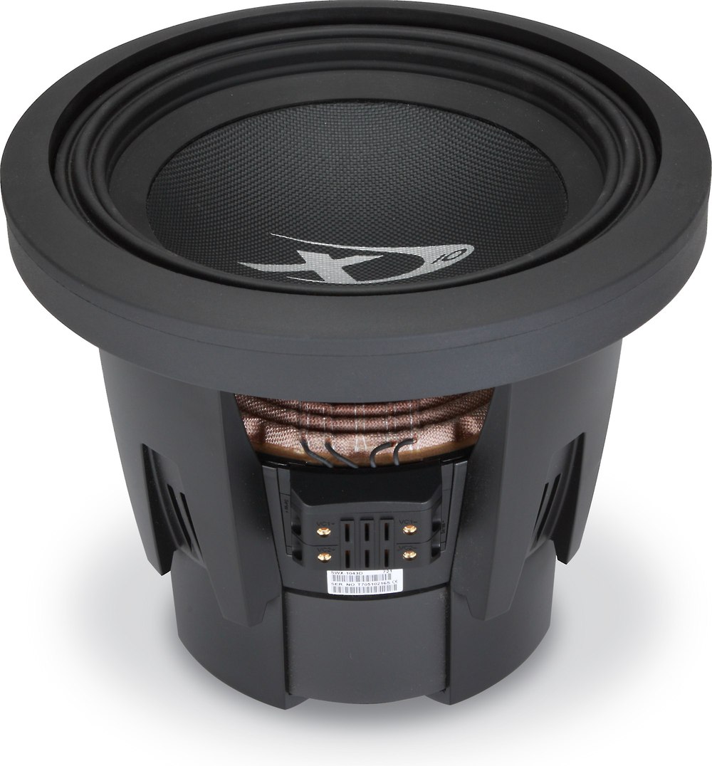 Alpine SWX-1043D Type-X 10" subwoofer with dual 4-ohm voice coils at