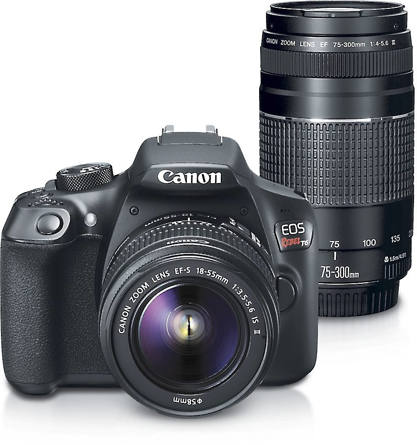 Canon EOS Rebel T6 Two Zoom Lens Kit 18 megapixel DSLR Camera With Wi 