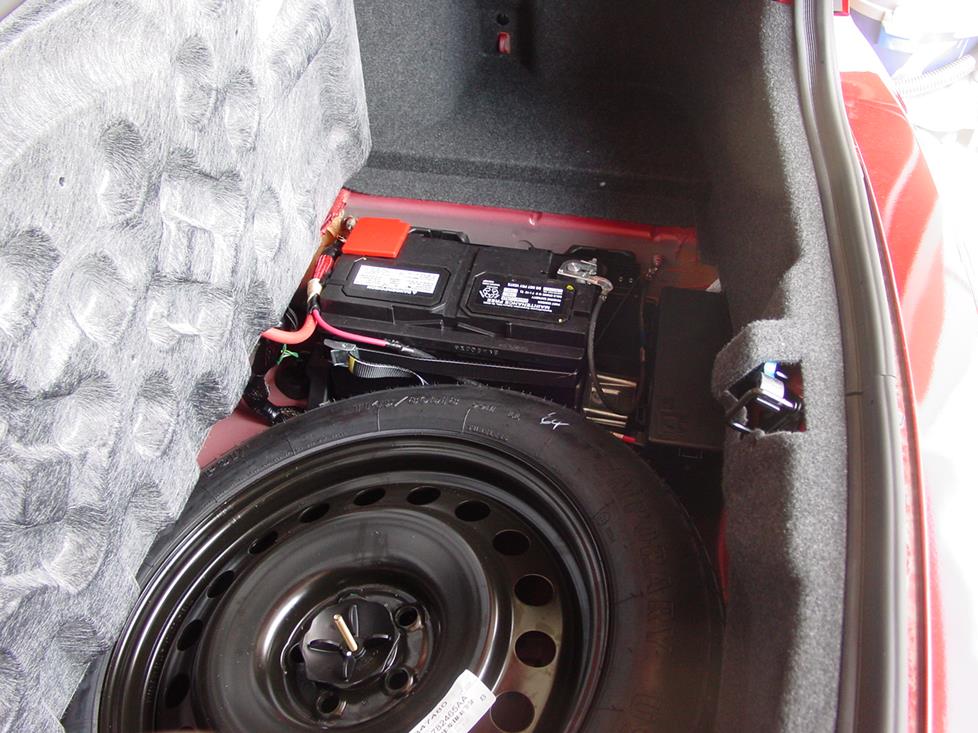 dodge charger trunk-mounted battery