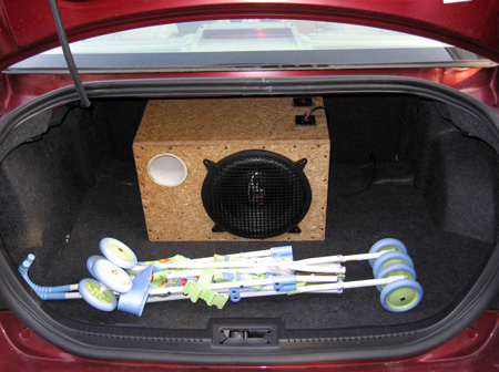 Subwoofer in the trunk.