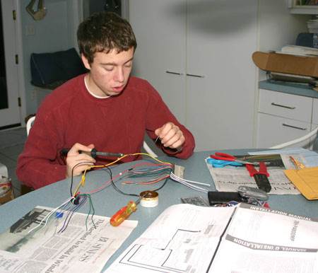 Soldering the wiring harness