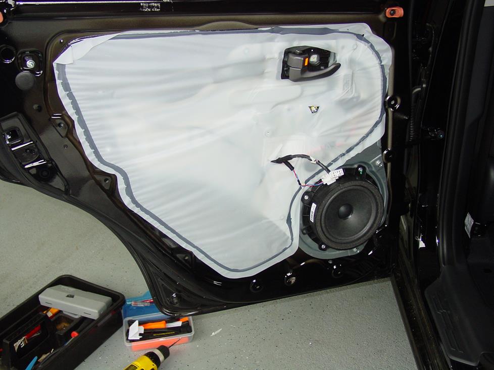 Rear door with panel removed (Crutchfield Research Photo)
