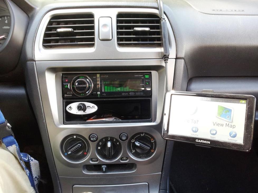Tyler R's 2007 Subaru Impreza - Kenwood stereo and Garmin nuvi portable navigator